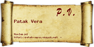 Patak Vera névjegykártya